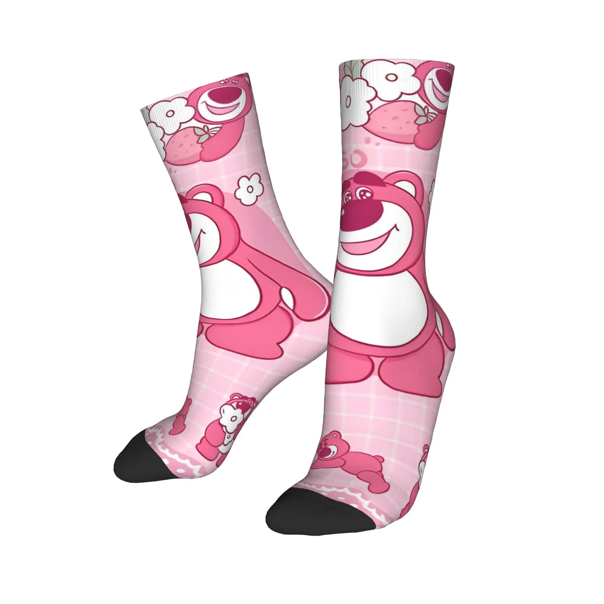 New Men's Socks Novelty Lotso Strawberry Bear Toy Story Sock Polyester Lots-o'-Huggin' Bear Sport Women's Socks Spring Summer