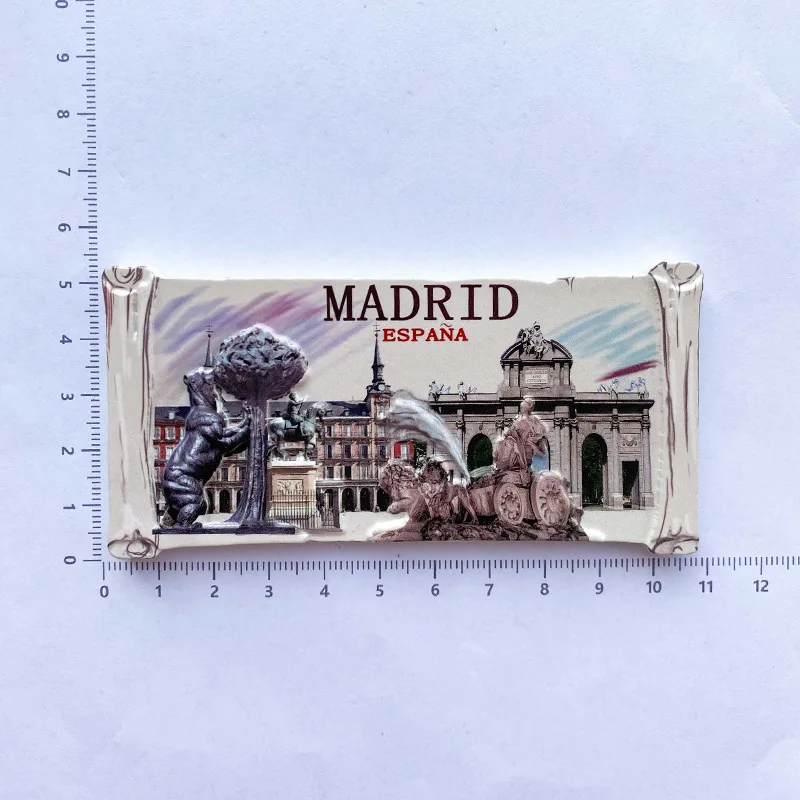 Madrid Fridge Magnets Spain Souvenir UV Printing Resin Refrigerator Magnets Sticker Ornament Collection Gift Home Decoration