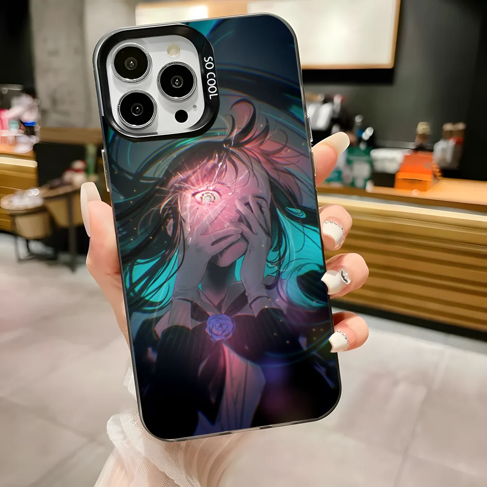 حافظة هاتف Ado Kyogen X Uta لهاتف iPhone 16,15,14,13,12,11,Pro,Max,Plus, Mini,XS,SE مضادة للسقوط باللون الأسود غير اللامع