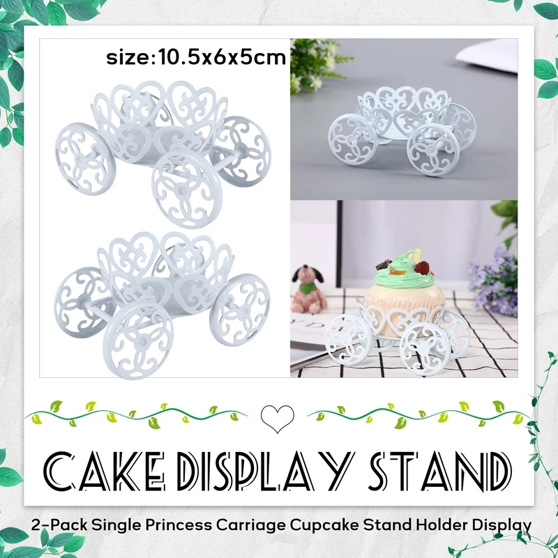 

2-Pack Single Princess Carriage Cupcake Stand Holder Display
