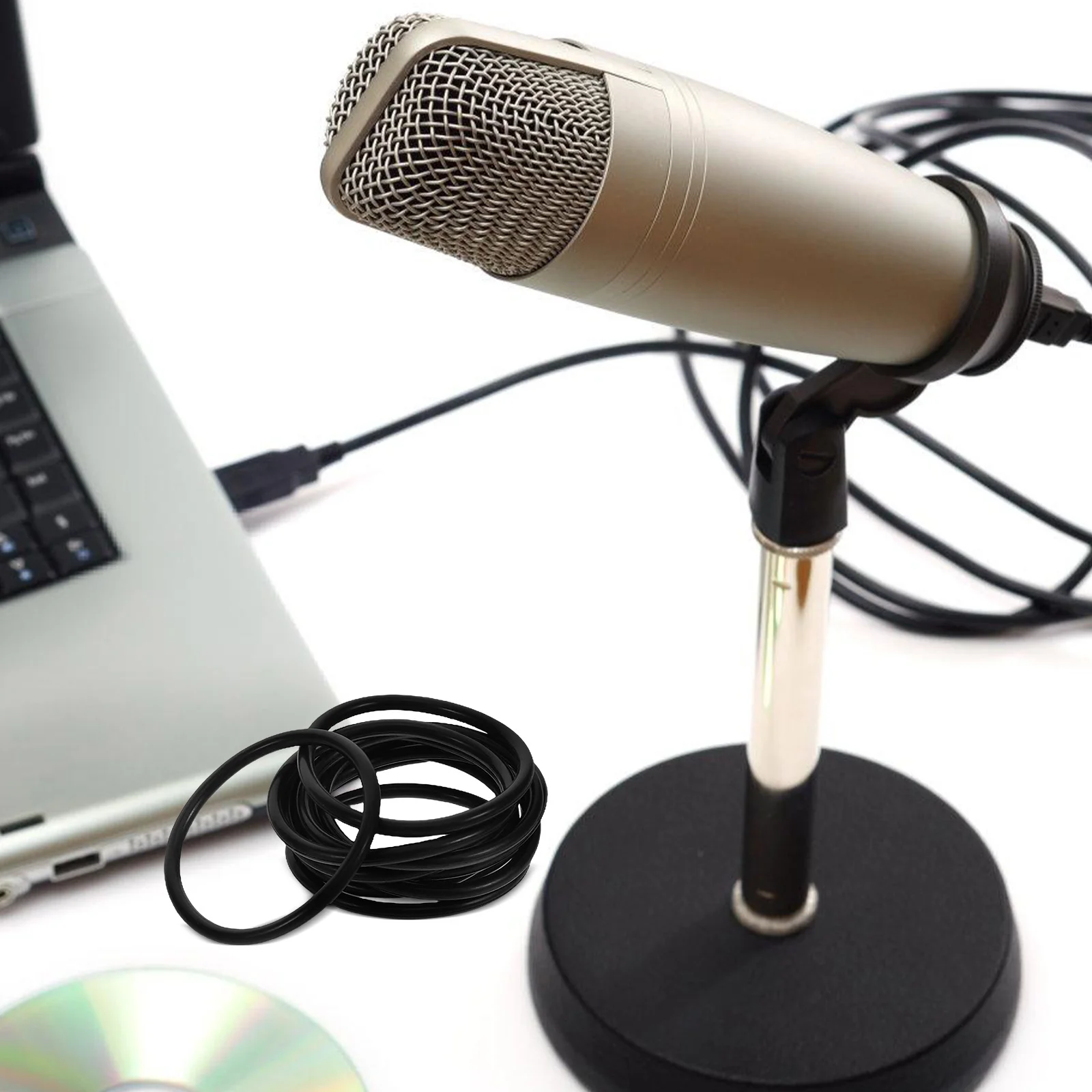 

10Pcs Shock Proof Microphone Clip Holder with Rubber Bands for Desktop Mic Stand Mount Noise Reduction Universal Fit Sound