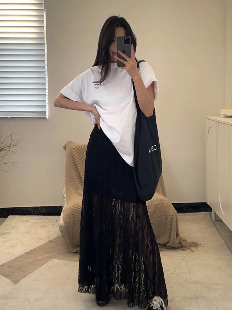 レディース レース ジャカード メッシュ ハーフスカート 春夏新作 カジュアル婦人服