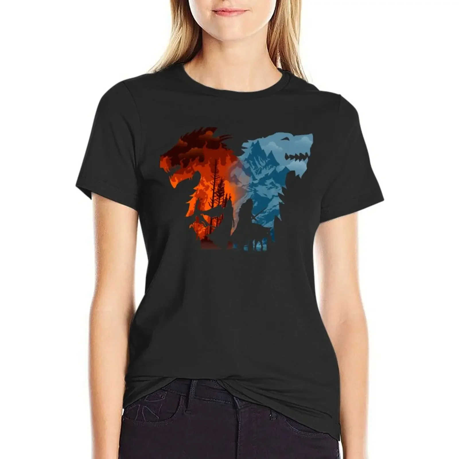 

The Fire and The Snow Classic T-Shirt sports fans plus size tops quick-drying white t shirts for Women