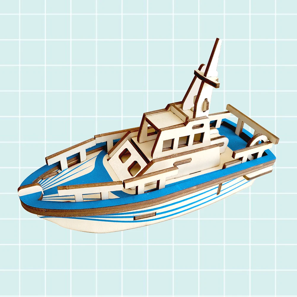 3D Houten Puzzel Reddingsboot Kit Educatief Diy Voor Kinderen Kinderen Eco-Blokken Ontwikkelingspuzzels 3D Jigsaw
