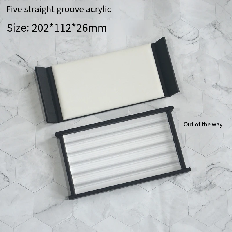 PU Leather Bare Stone Gemstone Jewelry Box Magnet Stone Storage Display Box Gem Display Counter Exhibition Lid V Groove Box