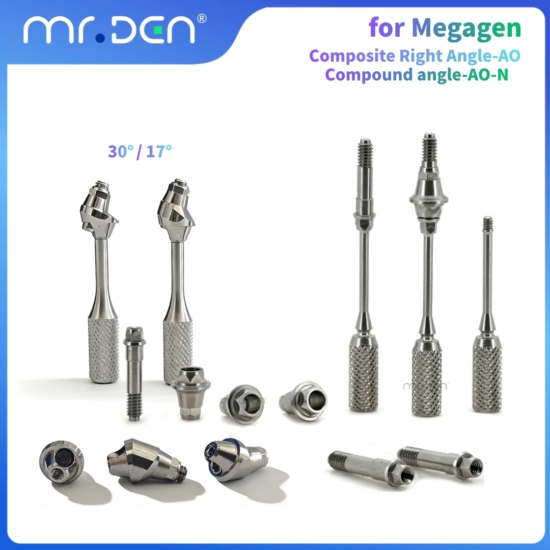10Sets Straight  17°/30° Angled Titanium Abutment For AO MegaGen N Multi Unit Screw Retained Dental Restoration Components