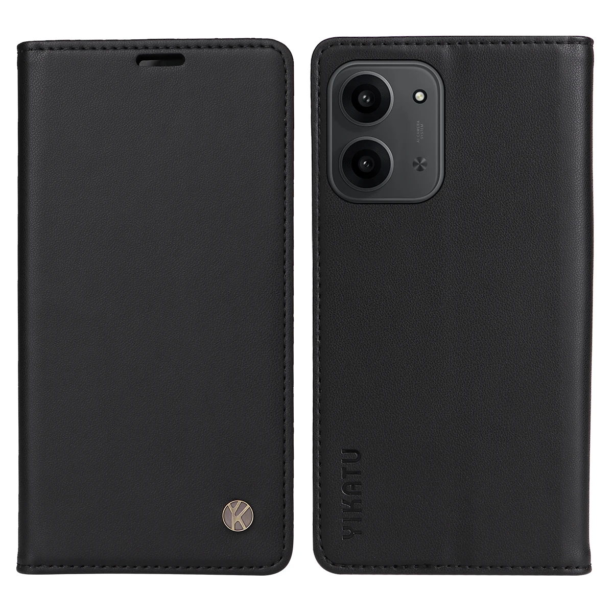 

Чехлы для телефонов Xiaomi Redmi 15C 5G (EU) (173 мм) / 15C 4G (EU) (173 мм) YIKATU Чехлы для мобильных устройств из искусственной кожи с магнитной застежкой - черный