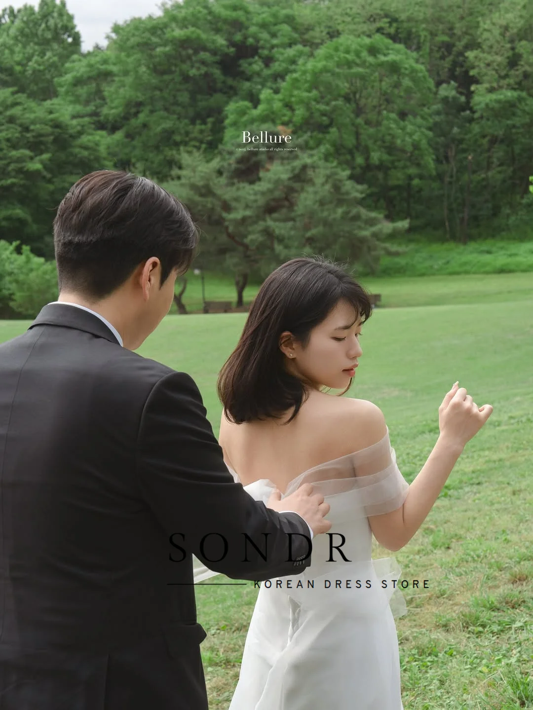 Sondr Outdoor Photo Shoot Korean Wedding Dresses Boat Neck Simple Corset Back Bridal Party Gown Customized A Line Party Dresses