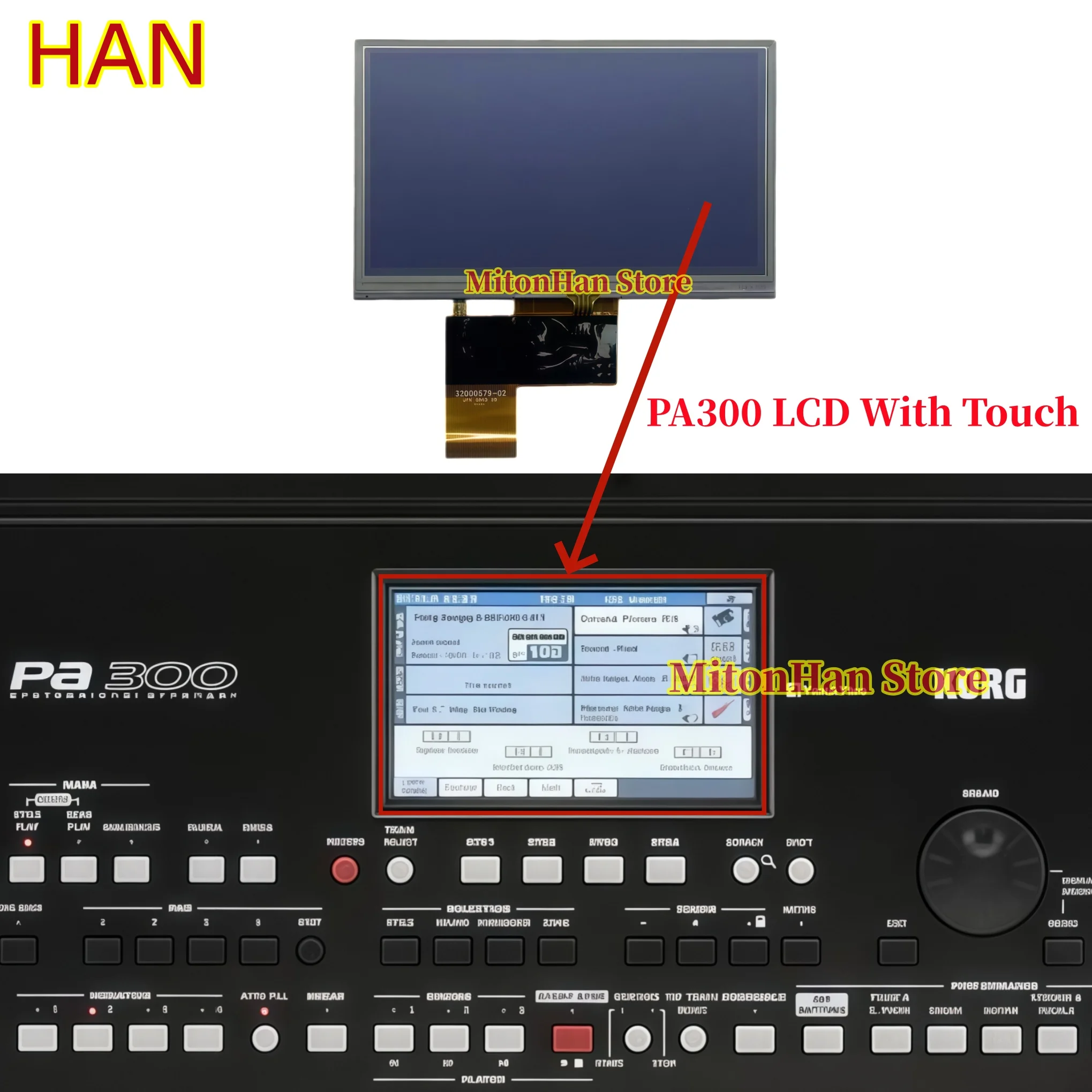 New For Korg PA300 Original Touch Screen PA300 LCD Display (100% Test Before Shipment)