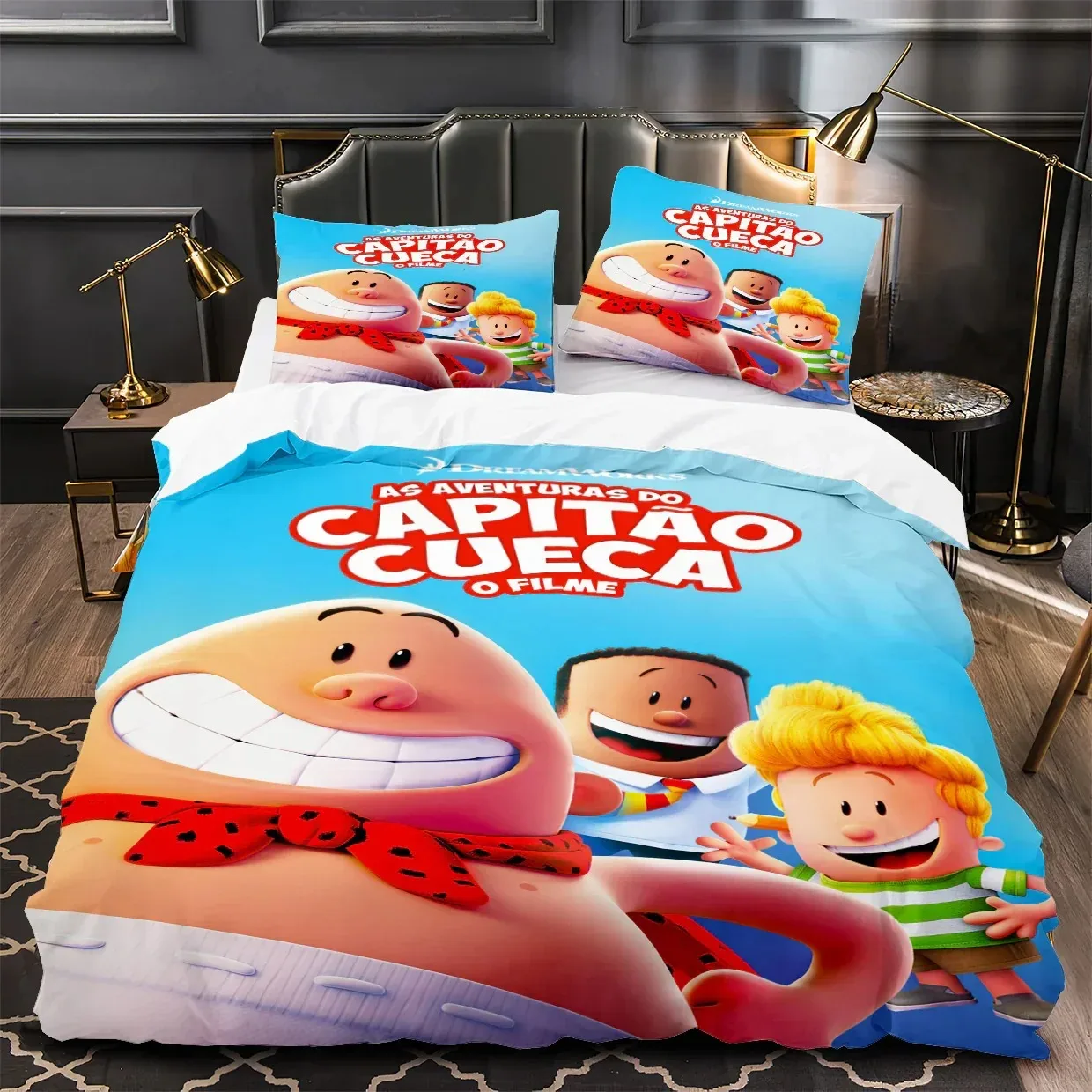 Captain Underpants Anime Duvet Cover Pillowcase Bedding Set Adult Boy Girl Bedroom Decoration Gift Single Double Large Size