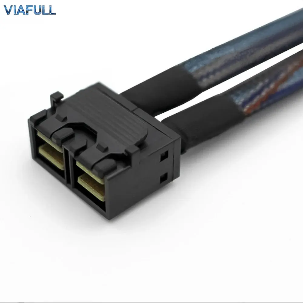 Mini SAS HD SFF-8643 8i to 2x SlimSAS SFF-8654 4i Cable, 24Gbps SAS Server Breakout Adapter 32AWG Copper High-Speed Wire Harness