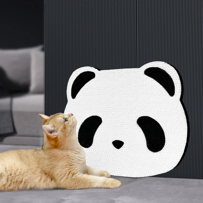 Panda Shape Cat Scraper Vertical Scraper Cat Corrugated Scraper Wall Decoration