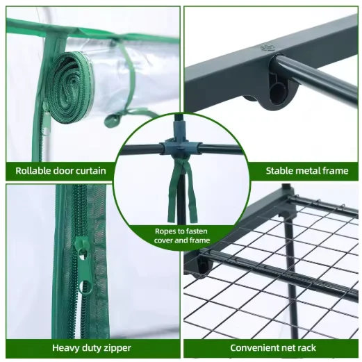 Outdoor Transparent PVC Garden Warmer Protection Flower and Plant Warming Shed Greenhouse Warming Sunroom Rainproof Cover
