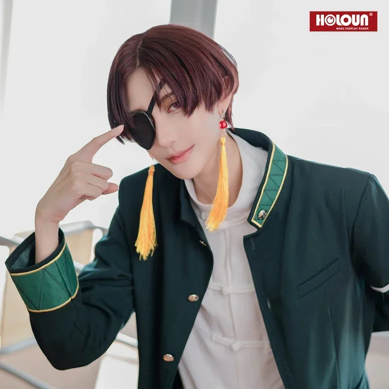 HOLOUN Wind Breaker Anime Hayato Suo Cosplay Costume Wig Uniform Green Jacket Black Pants White Kung Fu Shirt Earings Eyewatch