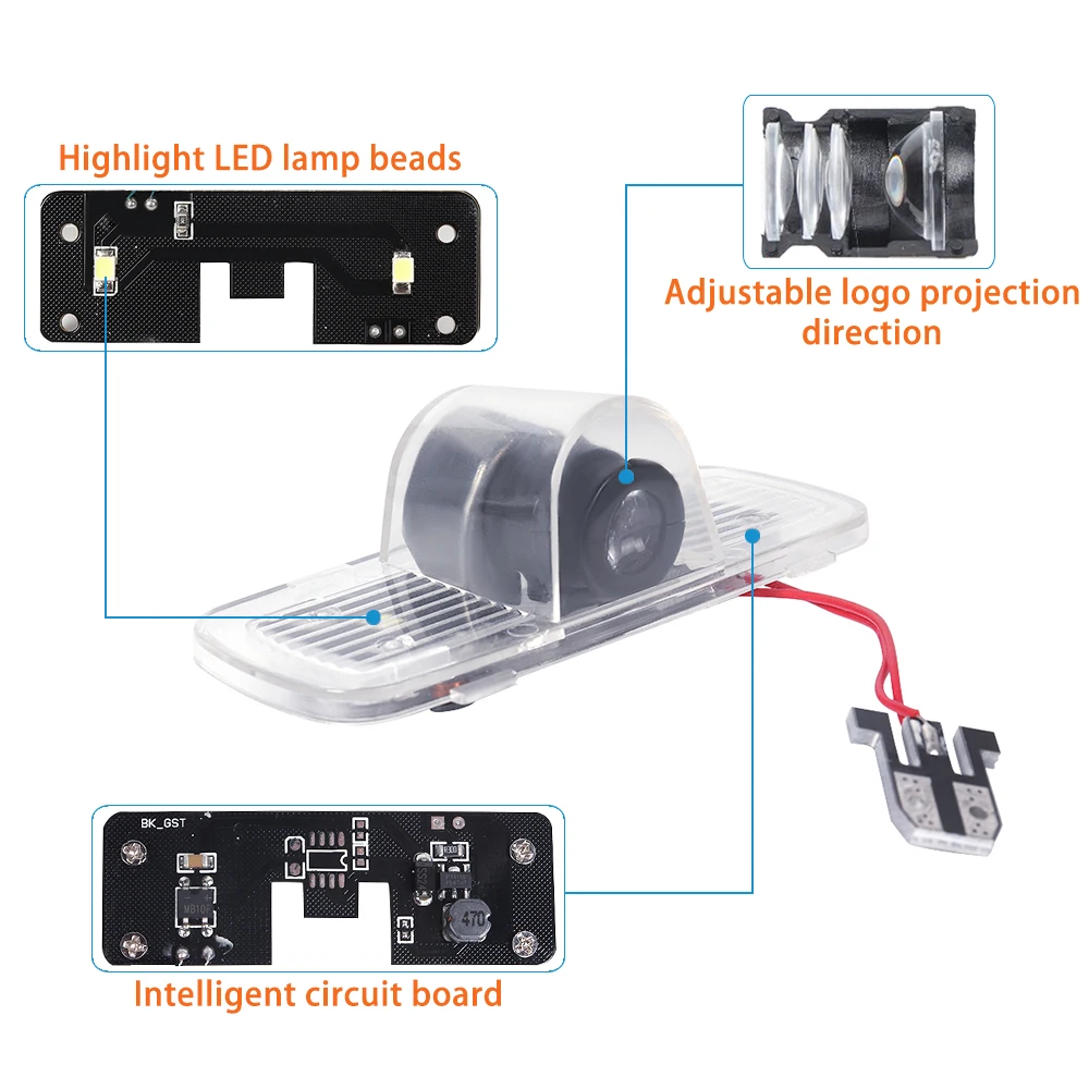 2x For Honda Accord 7TH 8TH GEN 2003- 2012 2011 2010 2009 Crosstour Pilot LED Car Door Welcome Lamp Ghost Shadow Light Accessory