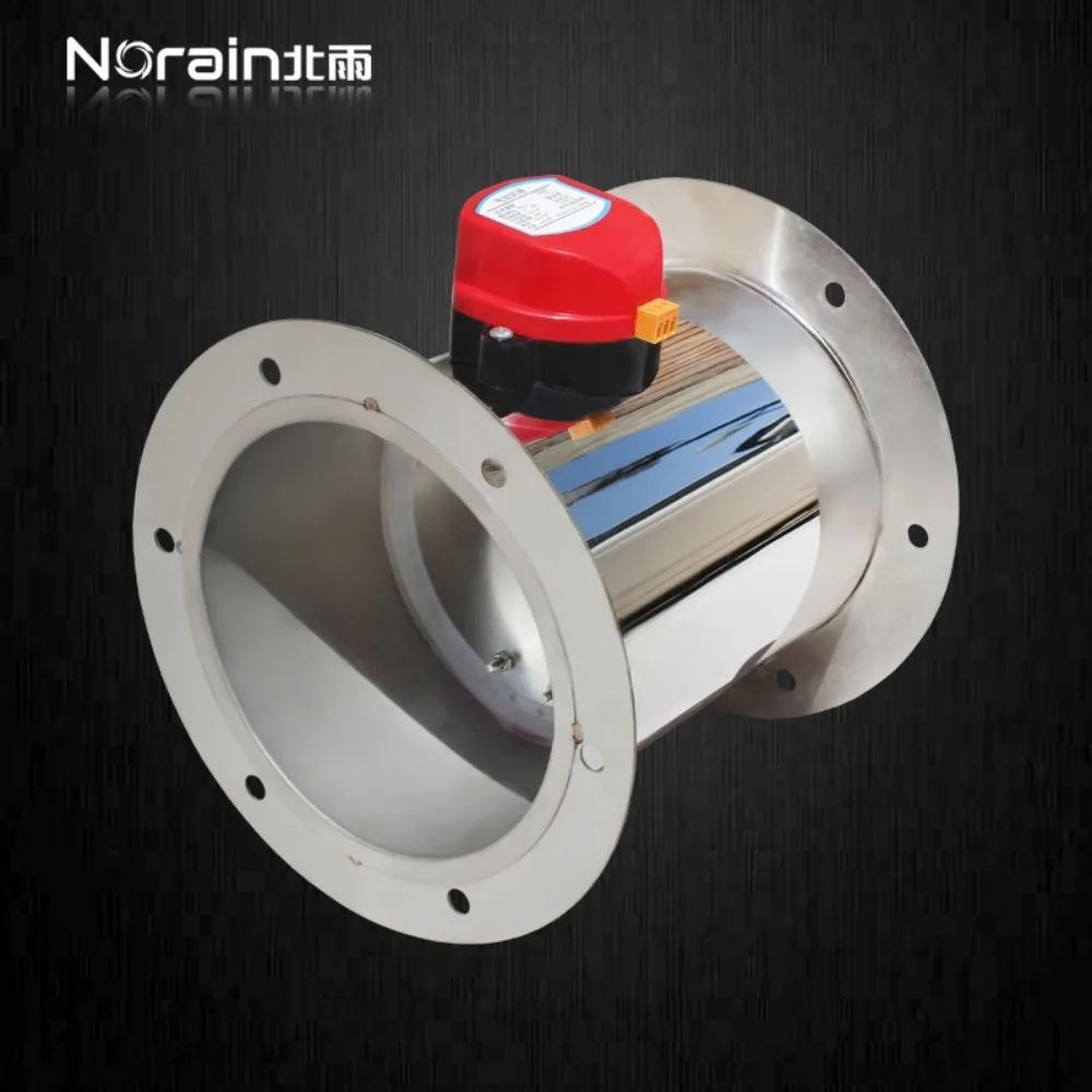 201 stainless steel double flange electric air valve, silicone seal, round regulating valve