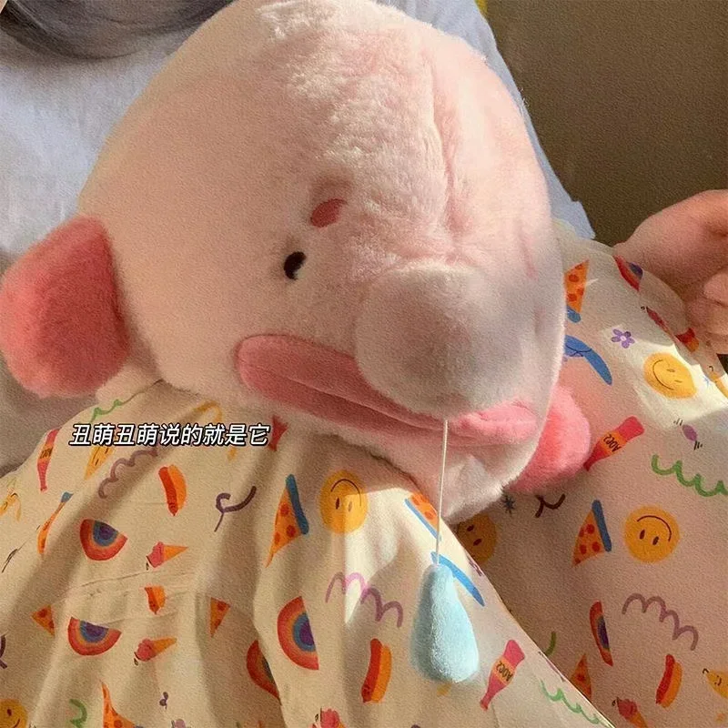 Creative Funny Runny Nose Pink Whale Plushie Doll Soft Stuffed Sea Animal Cartoon Big Mouth Whale Shark Hug Pillow for Girl Gift