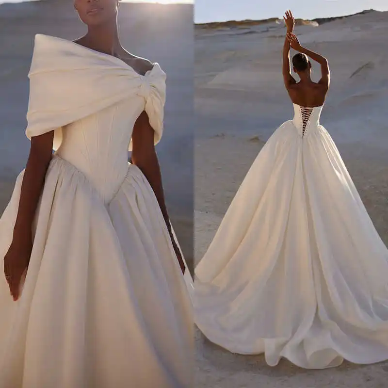 

Classic Wedding Dress A-Line Appliques Sleeveless Lace-Up Floor-Length Princess Dress Plus Size Formal Occasion Customized