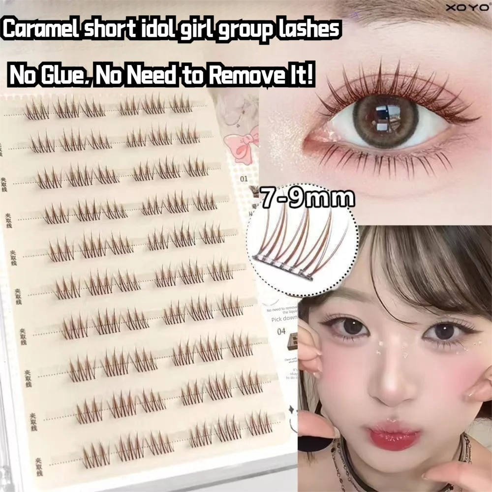 Faux cils entiers faits à la main, style coréen, auto-adhésifs, naturels, longs, cruelty-free, 3D, en faux vison