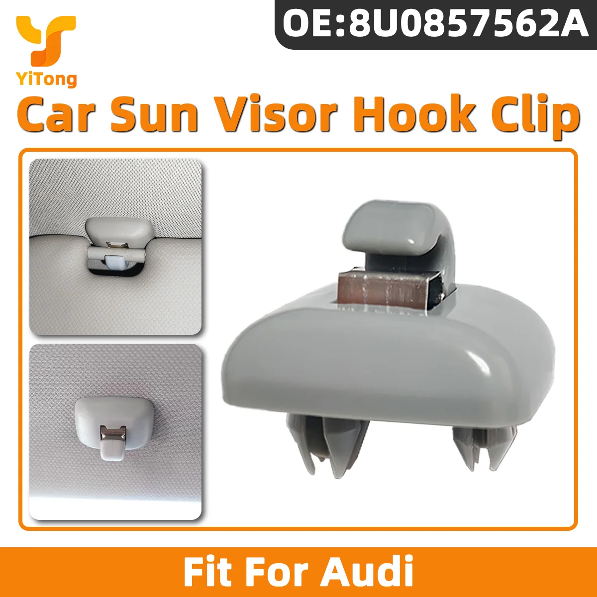 Yitong Car Sun Visor Hook Clip Grey Support 8U0857562A Fit For Audi A1 A3 A4 A5 Q3 Q5 TT RS3 RS4 RS5 S3 S4 Exeo Auto Accessory