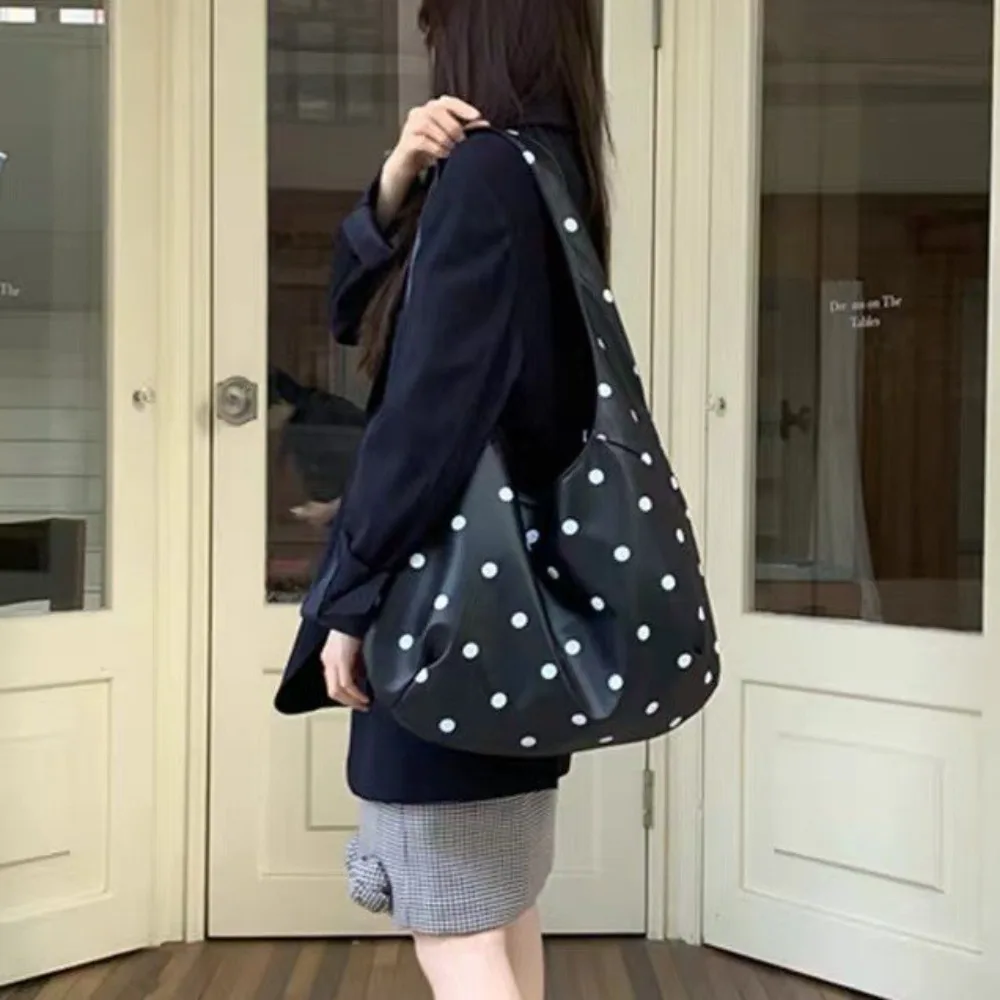 

Fashion Dot Tote Bags for Women Shoulder Bag Soft PU Leather Hobo Shopper Purses and Handbags Large Capacity Women's Bags NEW
