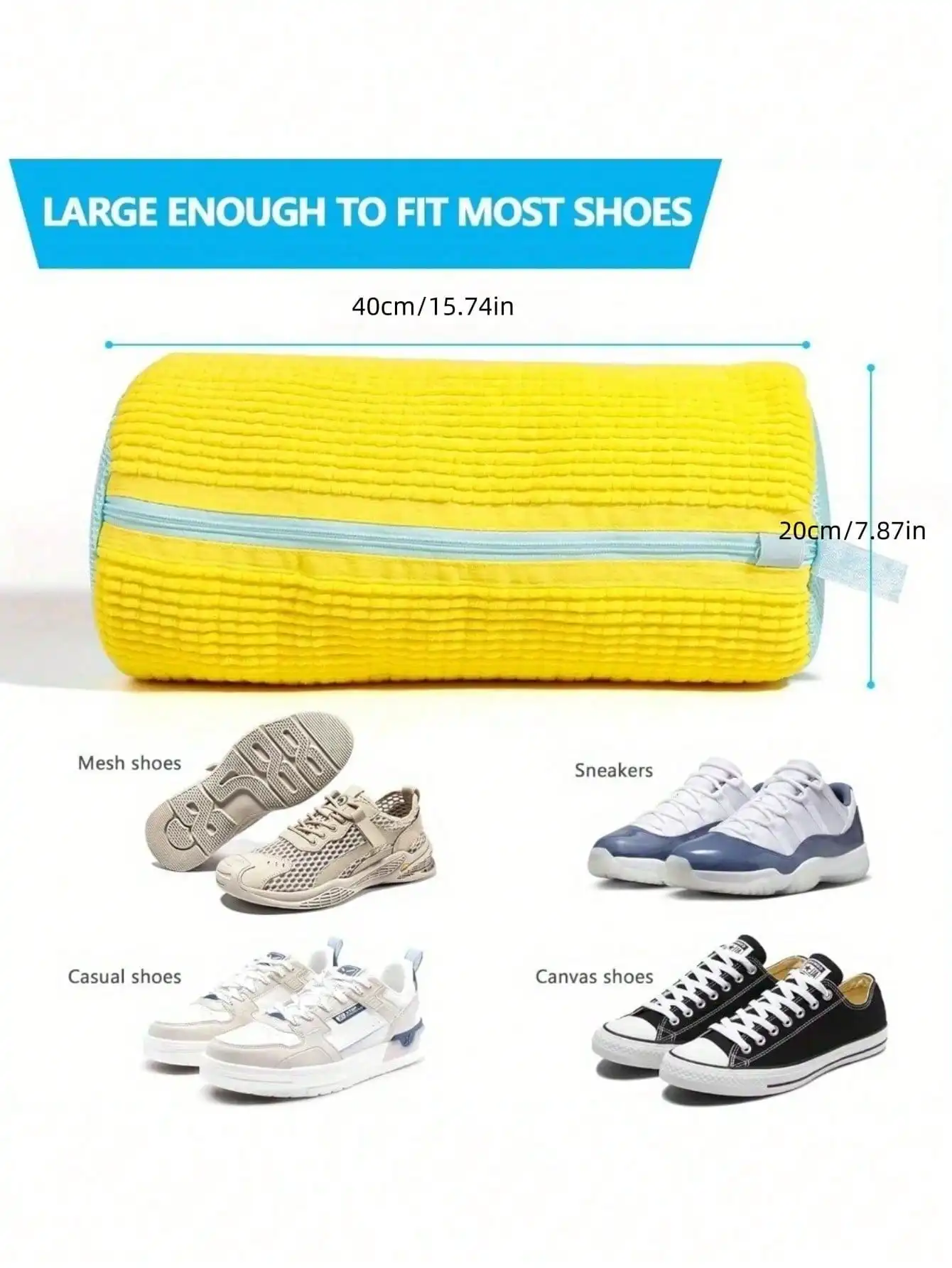 1 Stück 360 ° Schuhwaschmaschinenbeutel für alle Schuhtypen - Anti-Deformations-Schutz, maschinenwaschbar, lufttrocknend, schützender Wäschebeutel – Detail 1