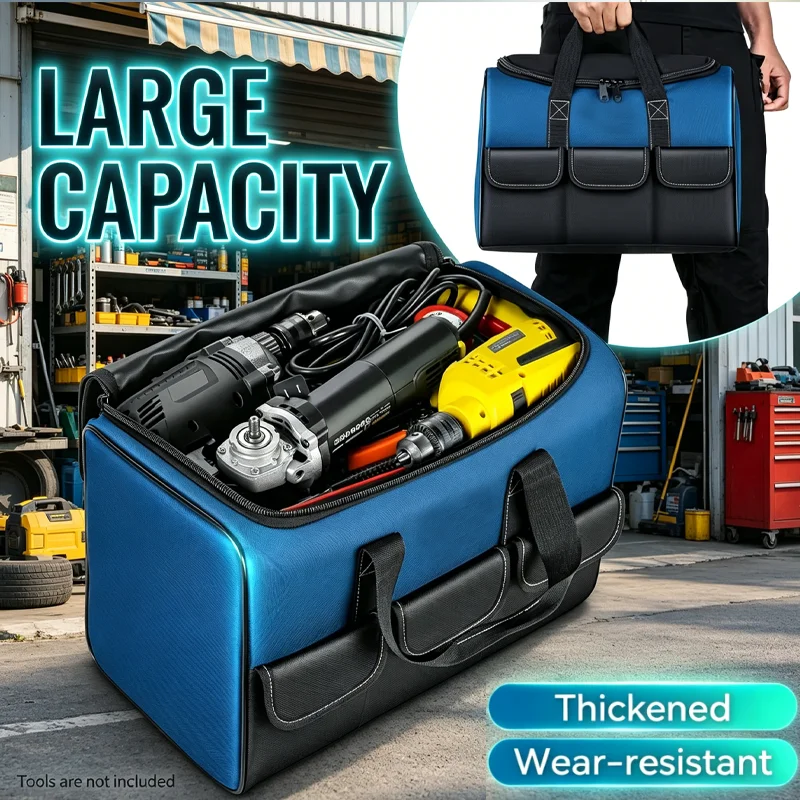 Large Electrician Tool Bag Organizer Heavy Duty Tool Pouch Bag Waterproof Anti-Fall Storage Bag with Multi Pockets Pochete