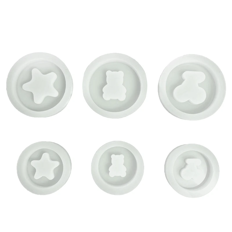 Moldes decoração silicone brilhante, estrela redonda, urso frutas, molde para chaveiro, faça você mesmo, dropshipping