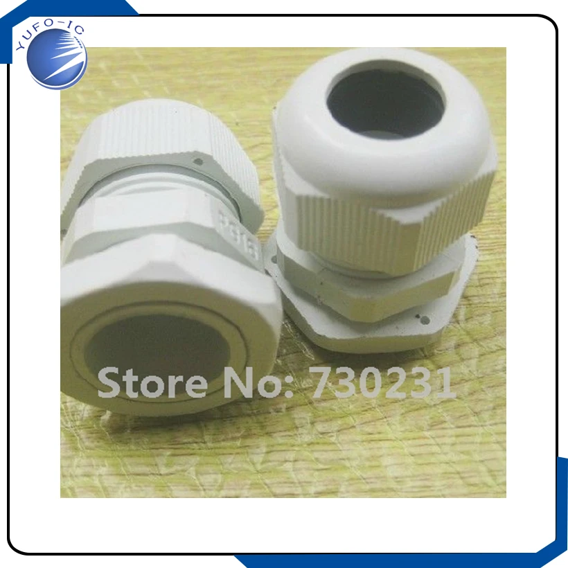 Free Shipping 10Pcs Dia 30mm PG25 Fixing   Waterproof White Nylon Cable Glands AK integrated circuits