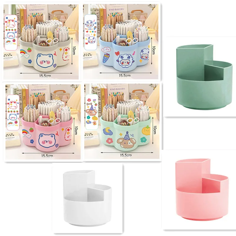 

1 Piece Of 360 ° Rotating Pen Holder - Multifunctional Office Desk Organizer, Suitable For Makeup Pens And Student Stationery