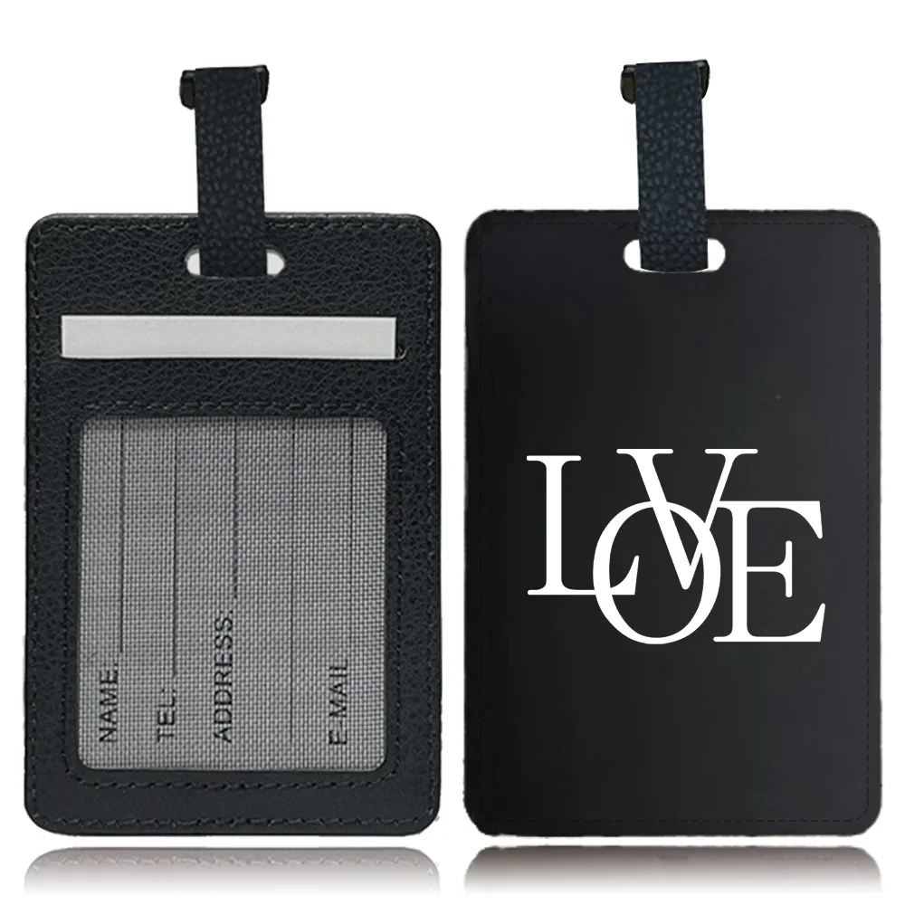 Potable Pu Luggage Tag Personalized Luggage Baggage Boarding Tag Fashion Travel Accessories ID Name Address Holder Text Pattern