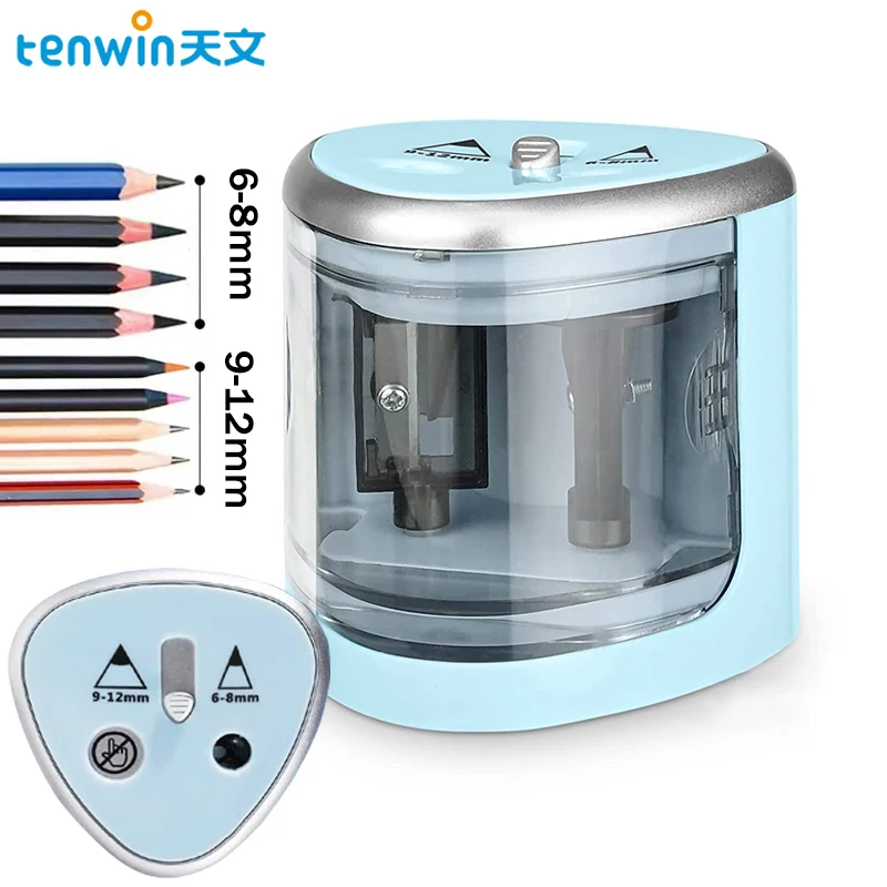 New Two-hole Electric Automatic Pencil Sharpener Switch Pencil Sharpener Home Office School Supplies Stationery Art