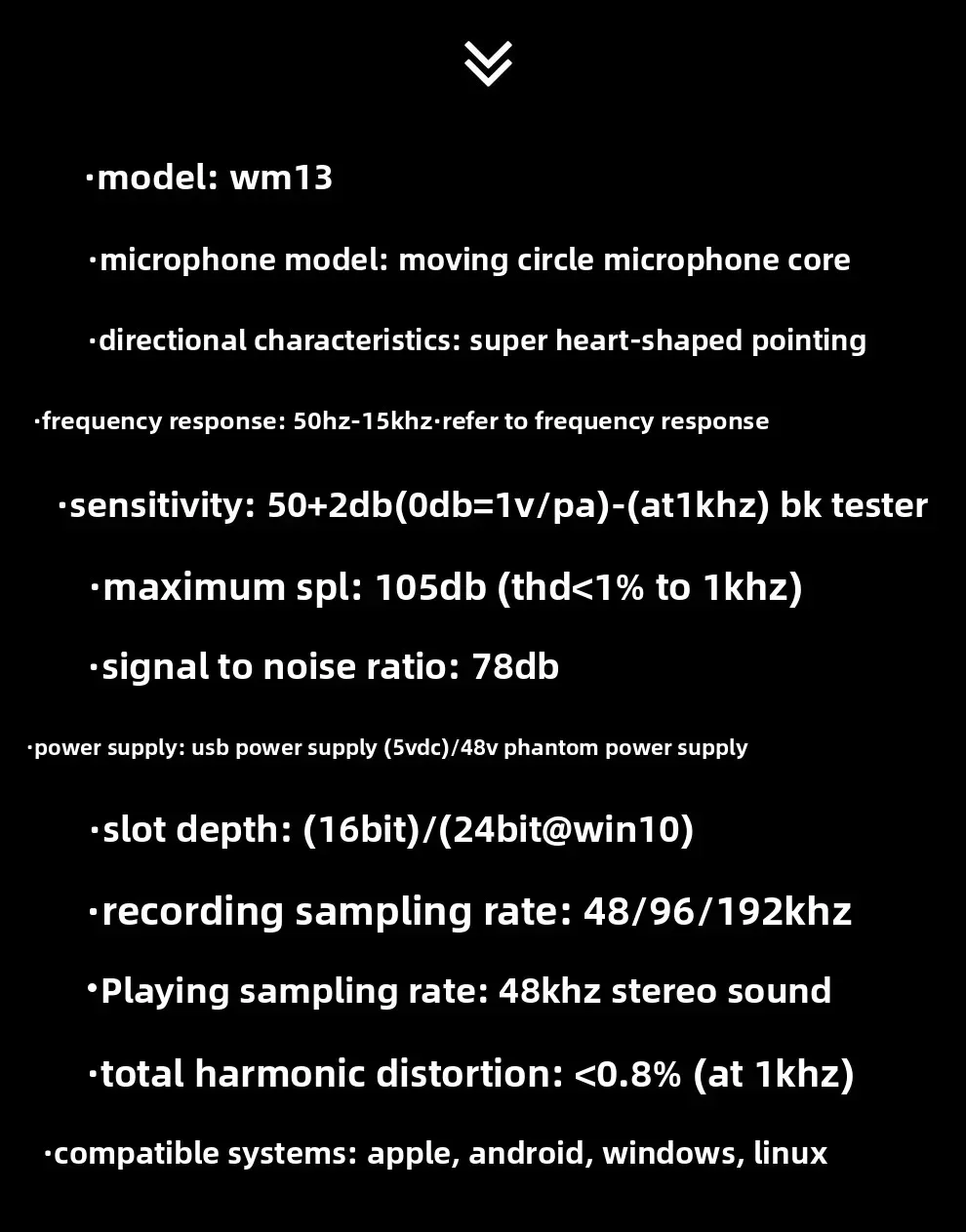 WM13 cantilever bracket super heart-shaped pointing cross-border special live broadcast microphone, dynamic game microphone