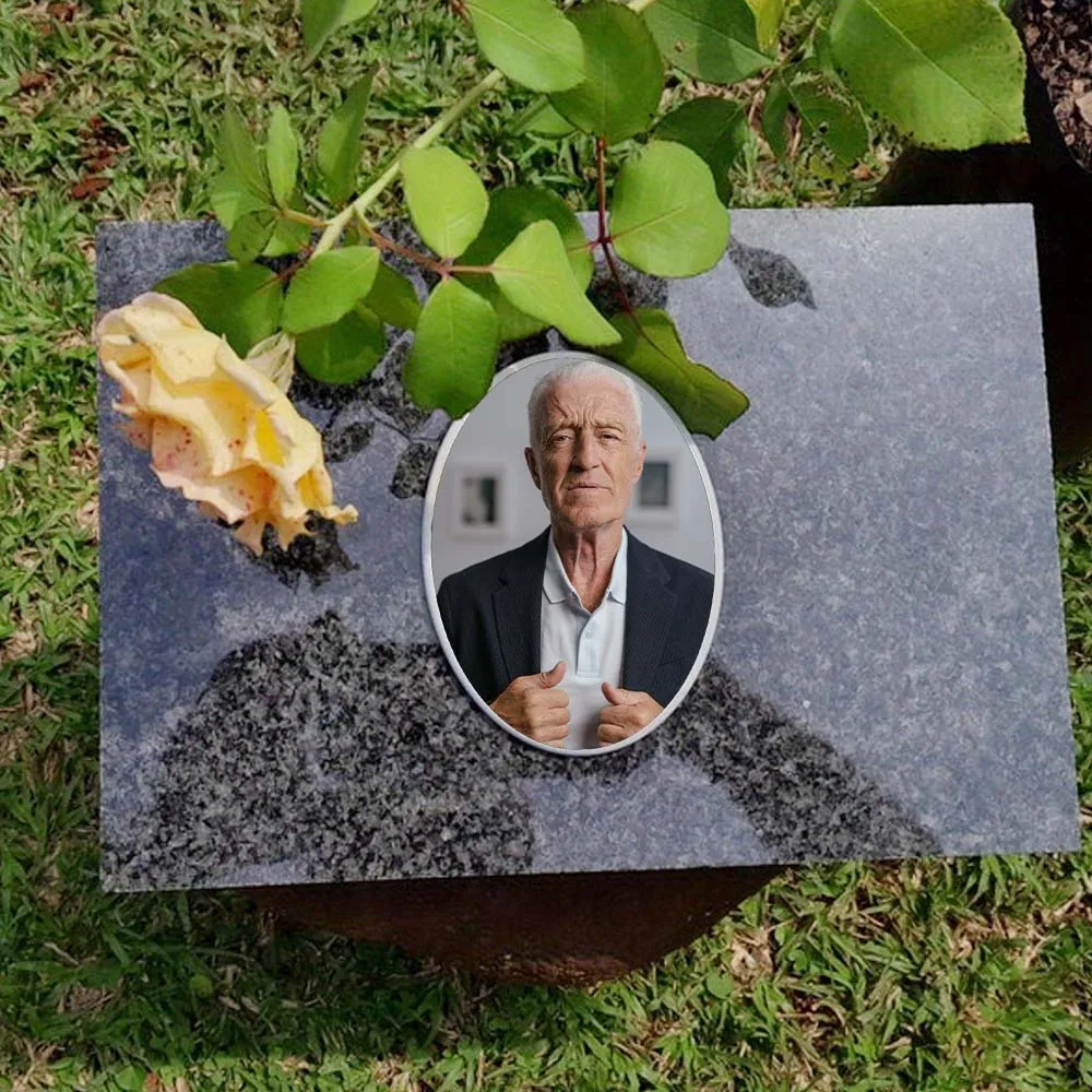 2D Flat Not 3D 1pc Custom Photo Memorial Headstone Tile Grieving Families Outdoor Grave Marker for Dogs & Cats Oval