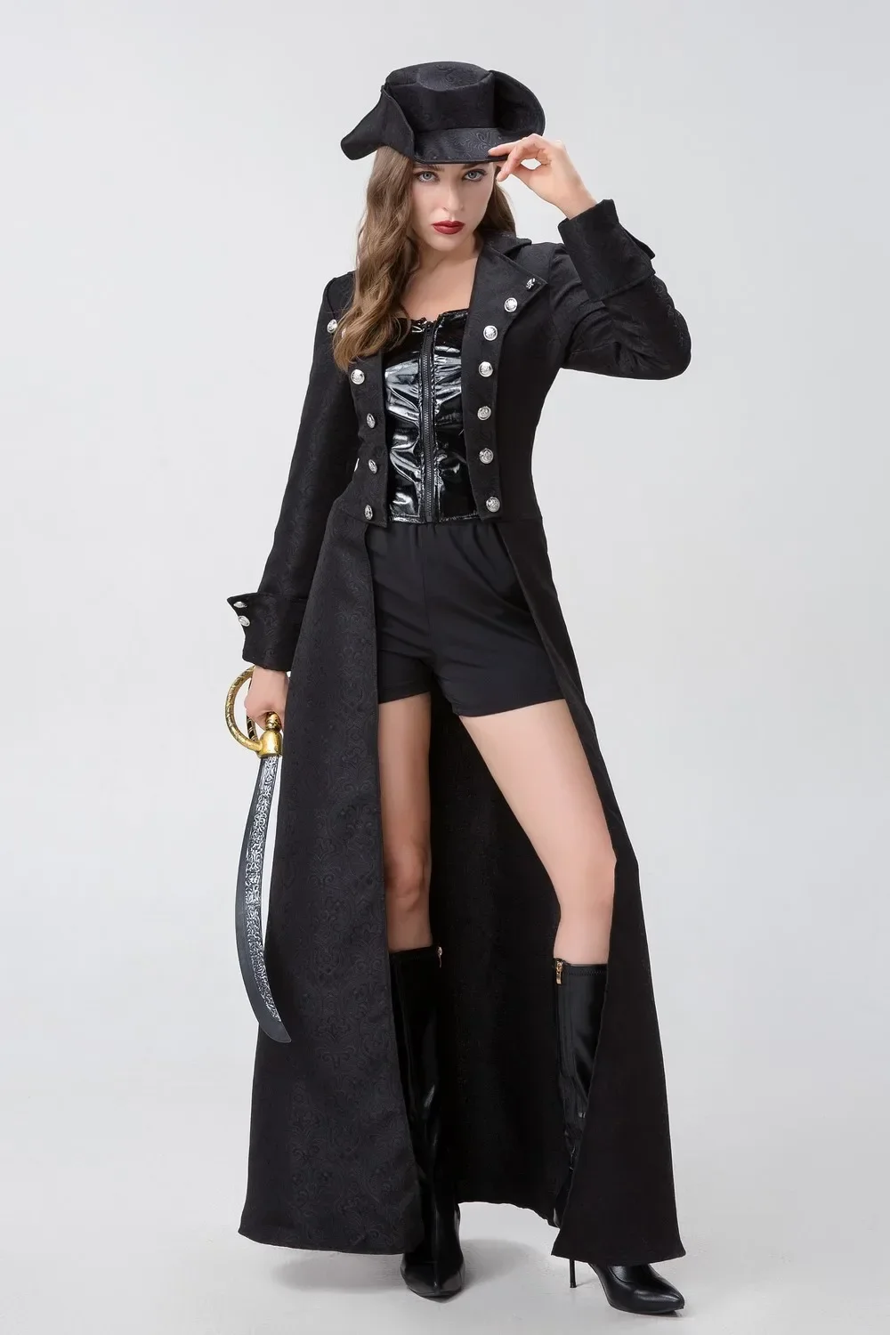 Costume de Cosplay Gangster Punk Médiéval pour Femme, Adulte, 7,5