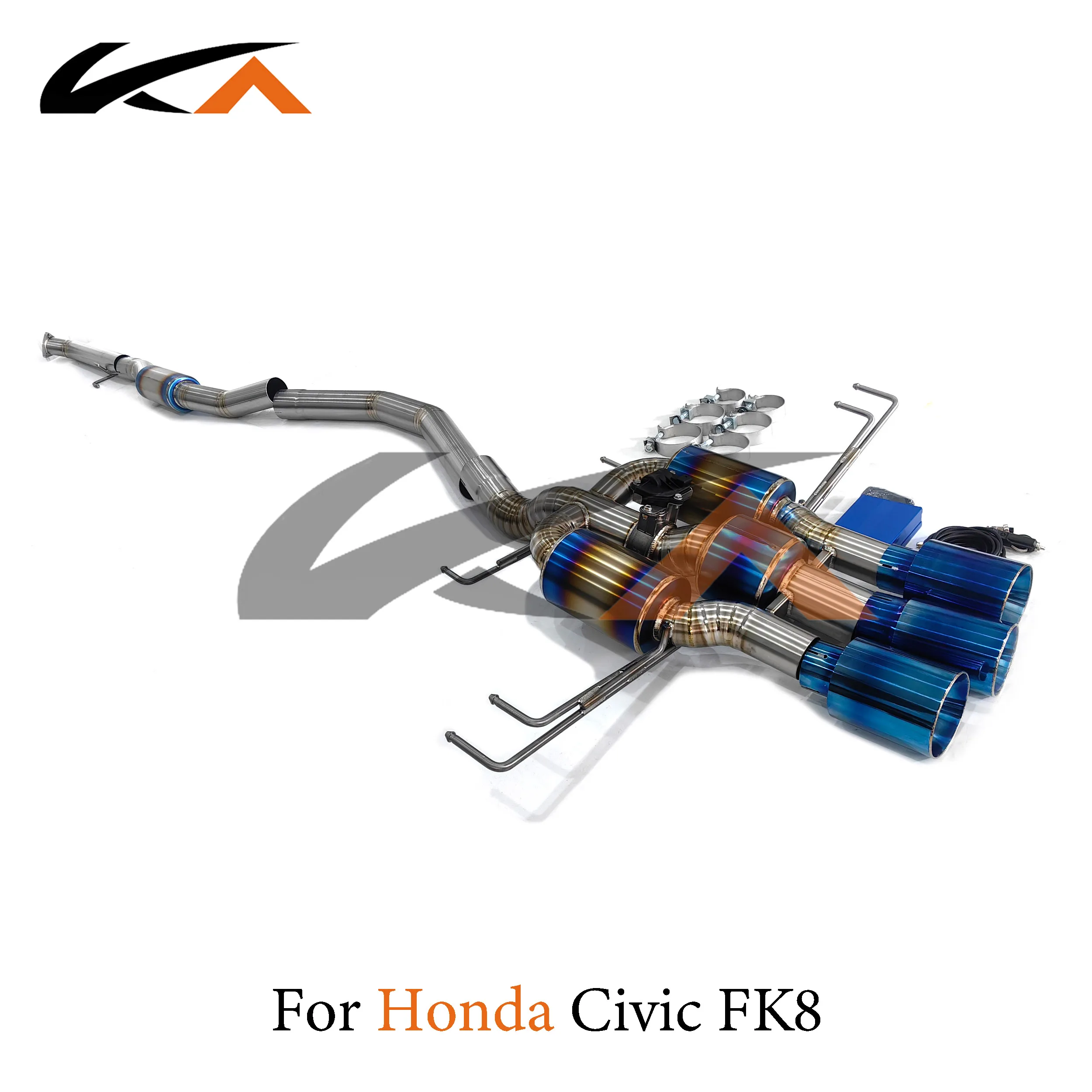 KA Tuning exhaust system titanium alloy catback for Honda Civic FK8 rear section performance parts muffler with valve