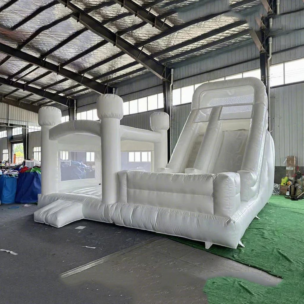 

Outdoor White Commercial Grade Bounce House Inflatable Bouncer Bounce House Castle with Slidepromote sales