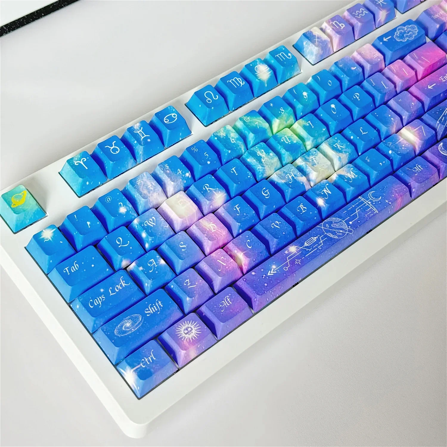 Cherry Keycaps PBT Star Theme 108 Keys Personalized Thermal Sublimation for 60/64/84/98/108 Gaming Mechanical Keyboards