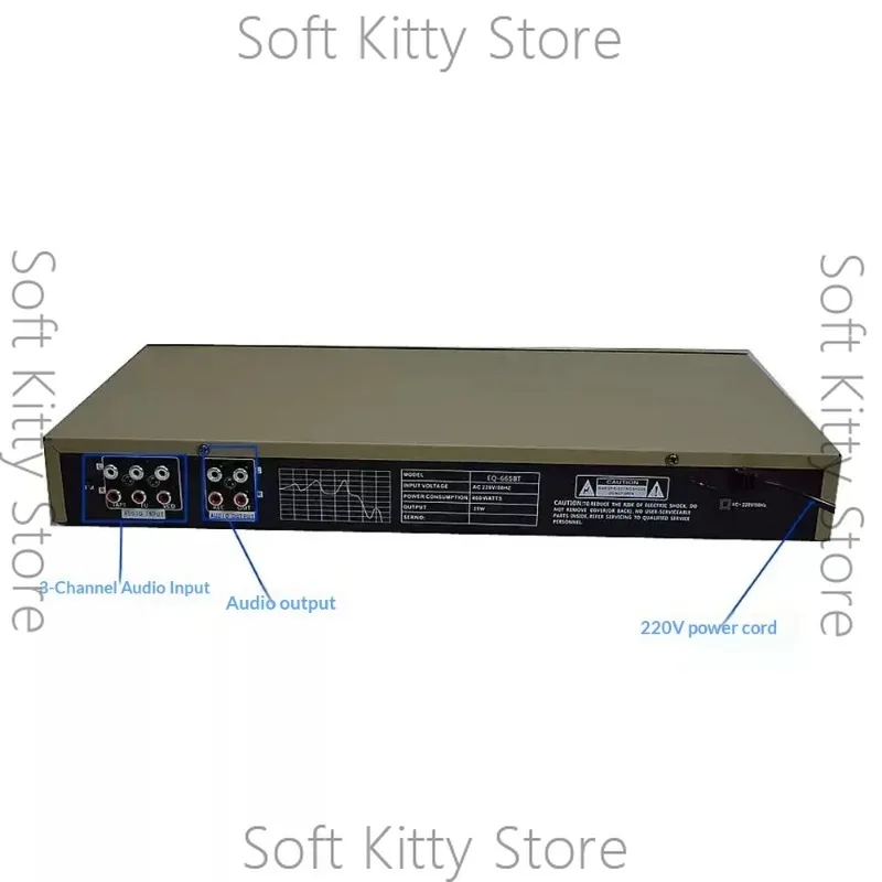 Stereo Equalizer for Home Audio System, Dual Channel 10-Band Graphic Equalizer Professional Rack Mount EQ Tuner, Noise Reduction