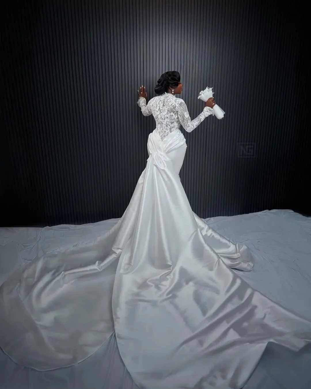Abiti da sposa eleganti personalizzati per abiti da sposa africani per la sposa sirena alta illusione strascico staccabile in pizzo con perline