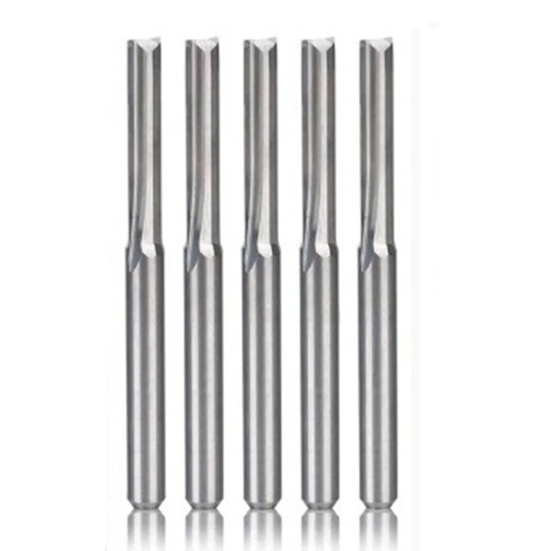 5PCS Two Flutes Spiral Carbide Mill Tool Cutters for CNC Router, Compression Wood End Mill Cutter Bits, 3.175X17mm