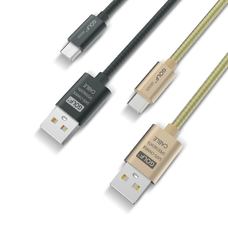 Câble de chargement USB rapide en métal, pour iPhone 14 13 12 11 Pro XS Max Huawei Xiaomi Samsung OPPO Android Micro USB type-c