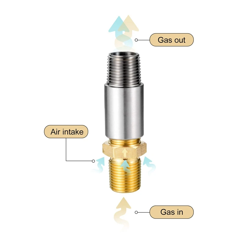 Liquid Propane Gas Fire Pits 1/2In Air Mixer Valve, Mixer Valve With High Capacity 90K BTU For Outdoor Propane Fire Pit