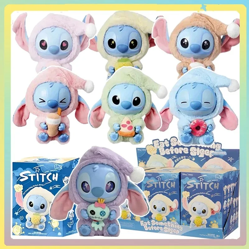 Stitch Blind Box Bag Eat Some Thing Before Sleep Series Vinyl-Anhänger Niedliche Puppe Mystery Box Flauschige Puppe Überraschungsgeschenk