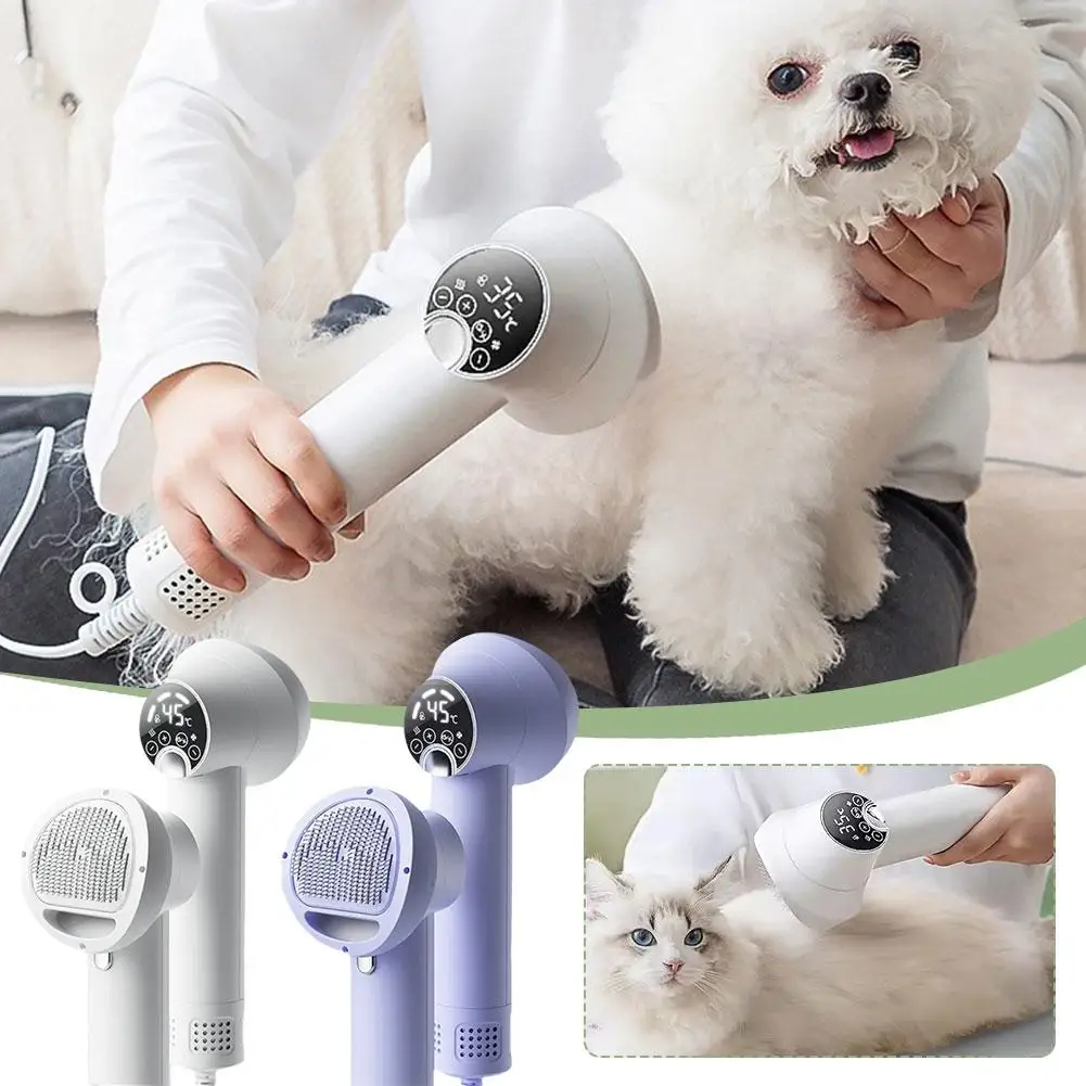 

Pet Hair Dryer Hair-pulling Integrated Dogs Cats Temperature Controllable Quick Hair LED Touch Drying Bathing Dryer Screen B8R0