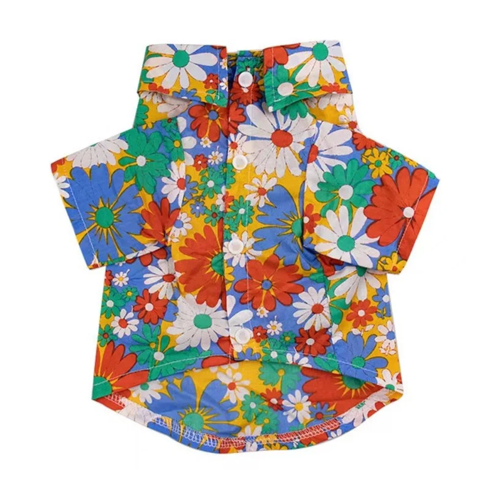 

Creative Flower Pattern Pet Shirts Comfortable Durable Dog Short Sleeves Breathable Cat Clothes Pet Clothes
