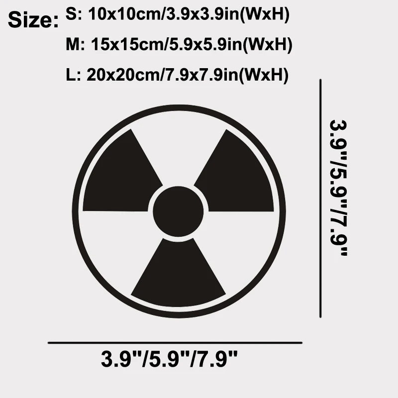 Radioactive Radiation Symbol Vinyl Die Cut Car Decal Sticker  Laptop Decal Sticker Wall Sticker