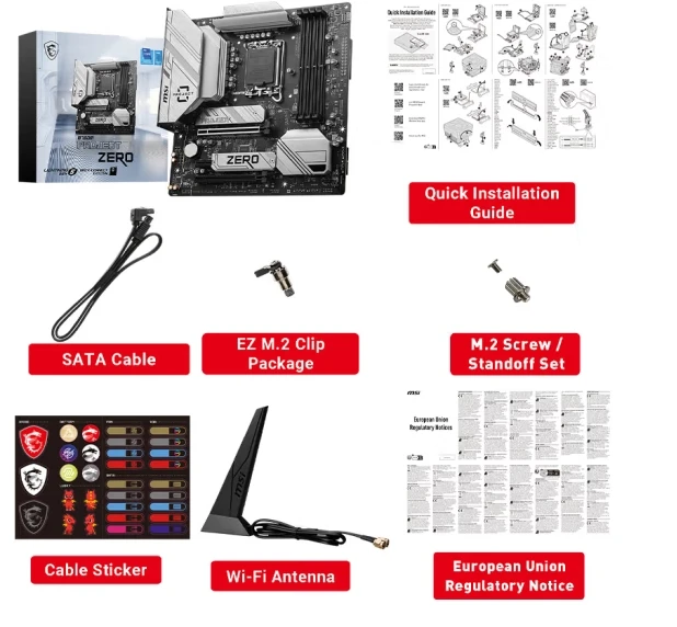 MSI Mainboard B760M PROJECT ZERO DDR5 WIFI Motherboard  Support CPU 14600K/14600KF/14700KF(Intel B760/LGA 1700)