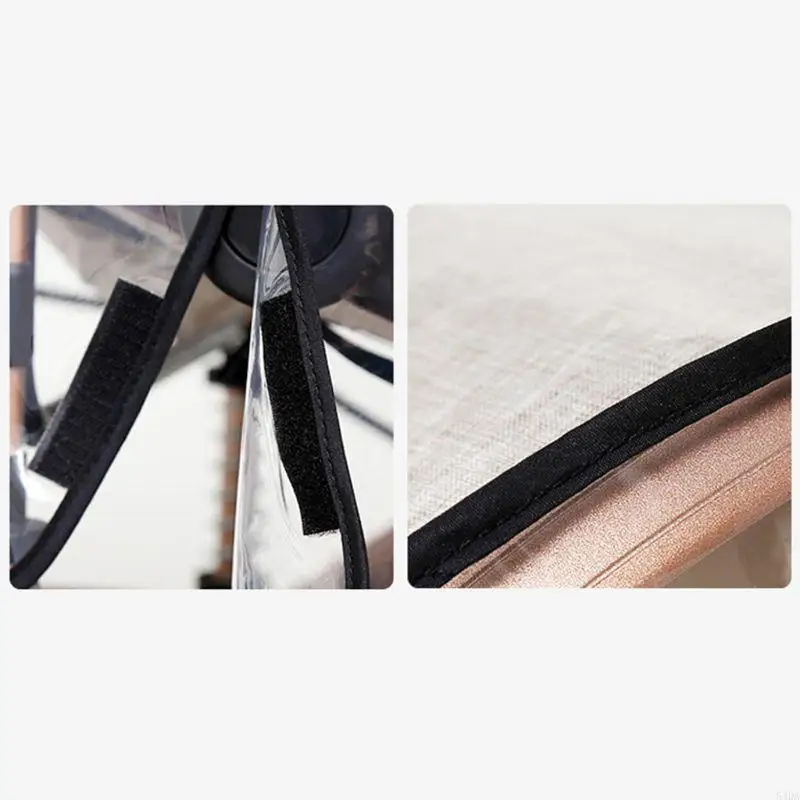 54DA Baby Stroller Rain Cover Transparent Waterproof Breathable Windproof Dust-proof