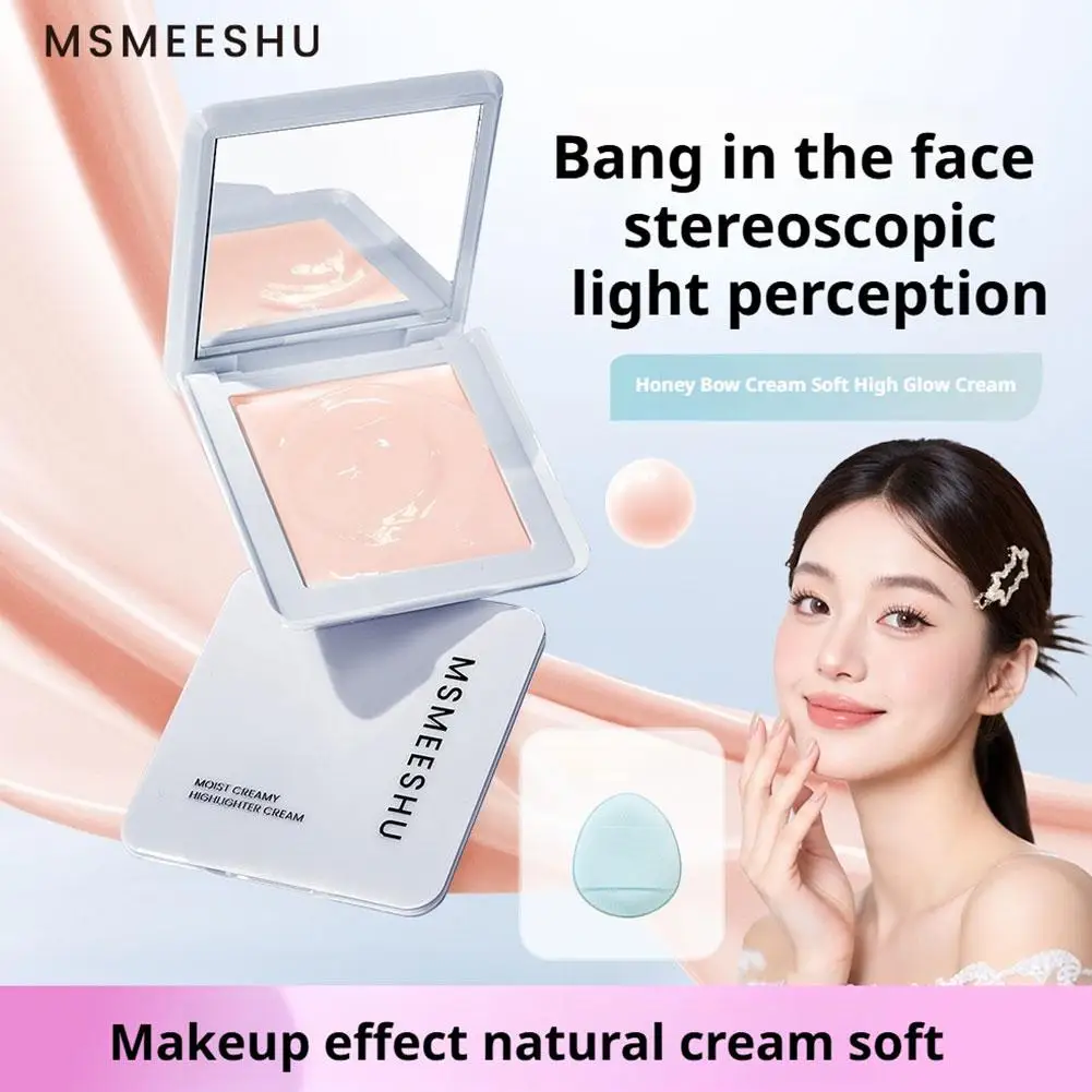 Complexion Ruddy crème éclaircissante crémeuse visage surligneur Blush avec bouffée de poudre naturel lueur correcteur surligneur maquillage